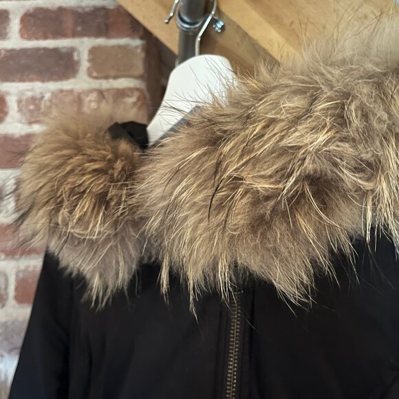 Soia & Kyo Authentic Down Coat/Parka w Detachable Real Fur – Black - Picture 4 of 13